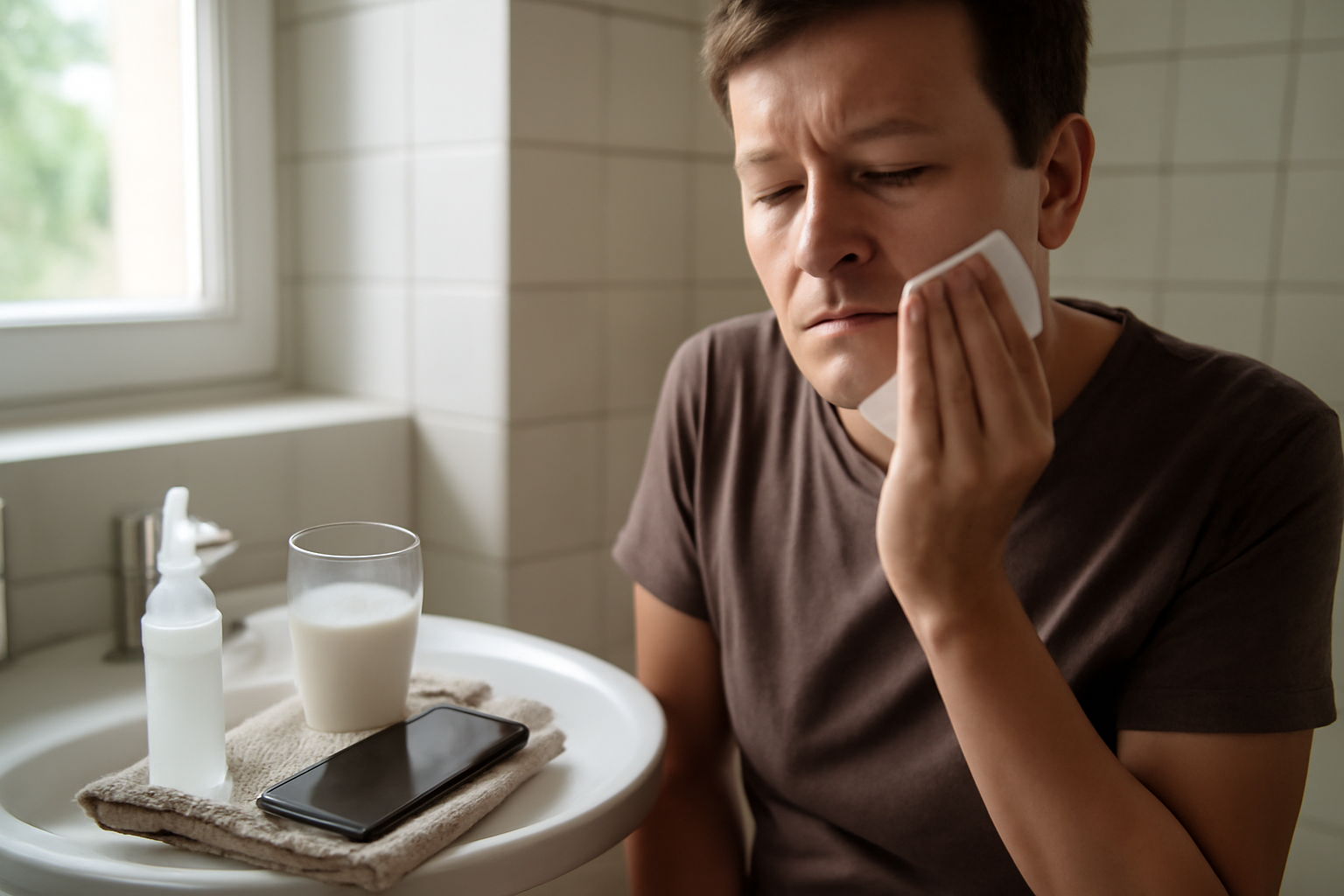 dent cassée : que faire en attendant le dentiste, compresse et sérum physiologique